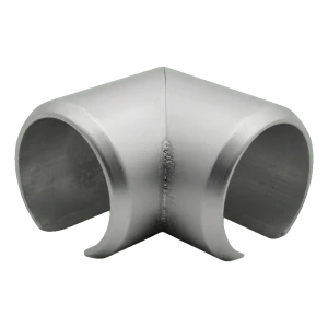 Kozza – koleno 90° pro zábradlí z kulatého hliníkového madla fi 40 mm, matná anoda