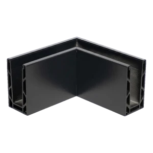 Kozza KE 100 – rohový profil U vnitřní 90° pro celoskleněná zábradlí, tmavošedý