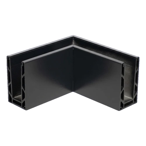 Kozza KE 100 – rohový profil U vnitřní 90° pro celoskleněná zábradlí, tmavošedý 000-855 (1)