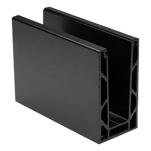 Kozza KE 100 – U profil pro celostavené zábradlí 5000 mm černý, montáž shora 000-861 (1)