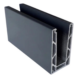 Kozza KE 100 – U profil pro celoskleněné zábradlí 5000 mm tmavě šedý