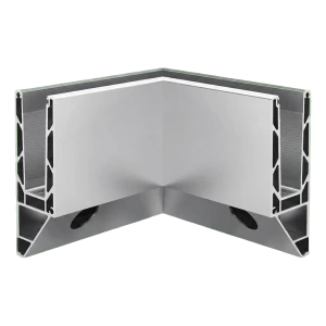 Kozza KE 120 – rohový U profil 90° vnitřní pro celosklené zábradlí, boční kotvení