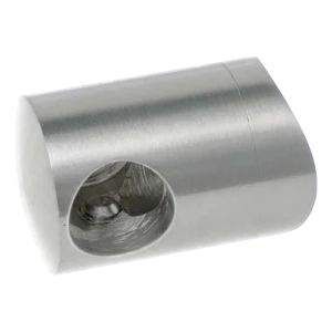 PSG koncová pravá svorka pro tyč ø16 mm – montáž na trubku ø42,4 mm, AISI 304 satén