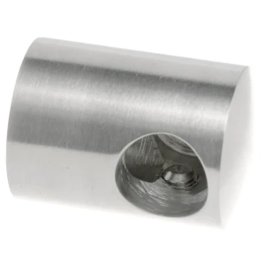 PSG levý koncový úchyt zábradlový pro tyč fi 16 mm – AISI 304 satén, montáž na plochu