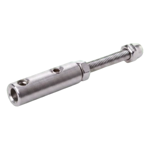 Držák pro lanko fi 4–6 mm pro zábradlí – kotvení k ploše, nerezová ocel AISI 304, satén