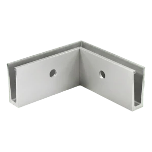 PSG profil U rohový vnitřní 90° pro celoskleněná zábradlí – boční montáž, surové hliník