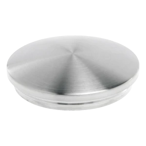 Vypouklá záslepka zatlačovaná do zábradlové trubky Ø42,4 mm – nerezová ocel AISI 304 satén