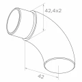 Uzavřené zábradlové koleno pro trubku 42,4 mm – nerezová ocel AISI 304 satén 001-102 (2)
