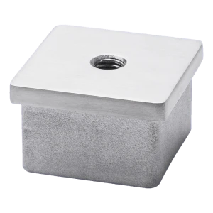 Plochá záslepka k zabíjení do profilu 40x40 mm se závitem M8, AISI 304 satén