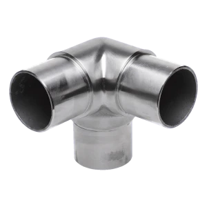 Spojka trojcestný rohový pro zábradlí – trubka 42,4x2 mm, nerezová ocel AISI 304, satén