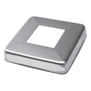 Krycí rozeta pro zábradlí 90x90 mm na profil 40x40 – nerezová ocel AISI 304 lesk
