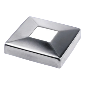 Zakrývací rozeta čtvercová 108×108 mm pro zábradlový profil 40×40 – nerez AISI 316 satinovaná