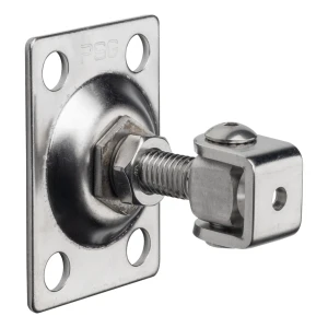 PSG regulovatelný branový pant M12 se štítkem 75×55 mm – nerezová ocel AISI 304